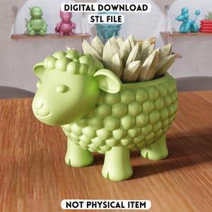 3D Sheep Planter STL File – Succulent Pot, Farmhouse Decor (Digital Download)
