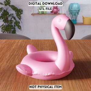 File STL fenicottero gonfiabile 3D – Decorazione da scrivania estiva (download del file digitale)