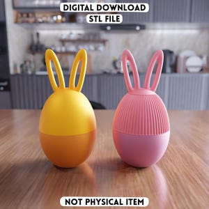 3D Bunny Egg Container STL File - Easter Rabbit Storage Box Spring Decor (Digital Download)