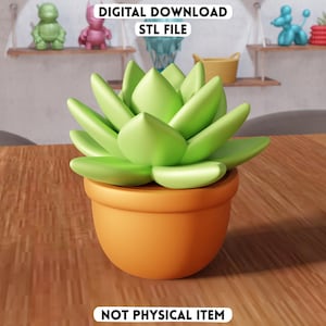 3D Succulent Plant STL File – Modern Home Desk Accent (Digital Download)