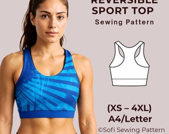 Crop Top Sewing Pattern | Loose Fit Sports Bra XS–4XL | Beginner Friendly with Instructions | Easy Activewear PDF Pattern