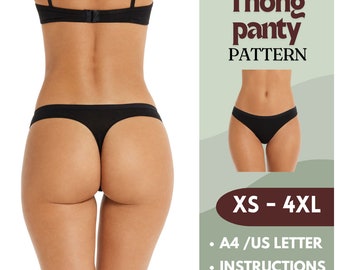 Thong Sewing Pattern | panty sewing  pattern| easy Sewing pants | Sizes (XS to 4XL) | Include Instructions
