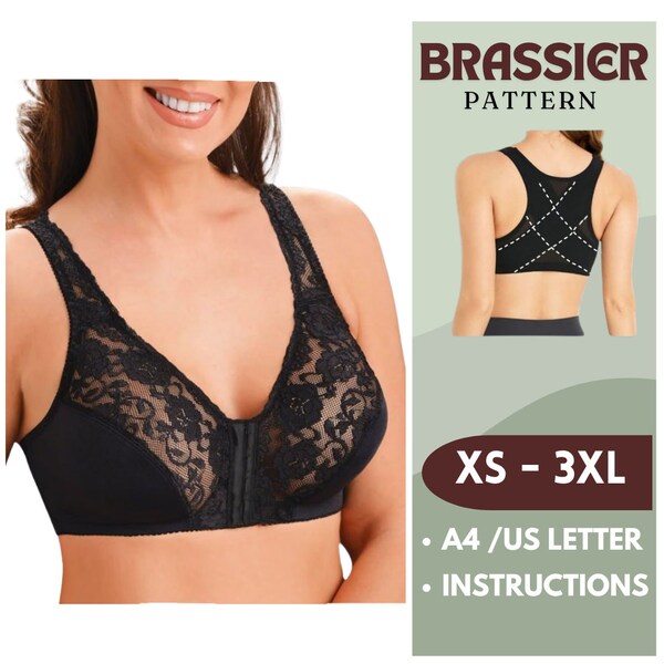 Patron de couture correcteur de posture | Patron de couture de soutien-gorge | Tailles (XS à 3XL) | Comprend des instructions