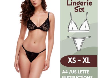 patrones lenceria de encaje | patrones crop top de encaje| boxer de encaje | lenceria sexy| tallas(XS a XL)|incluye Instrucciones