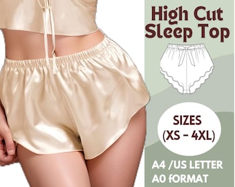 Sleep Shorts Sewing Pattern  |  High-Cut Sleep Shorts |  Confortable Lounge Shorts  | Women's Pajama Bottoms PDF  | XS-4XL | Instructions