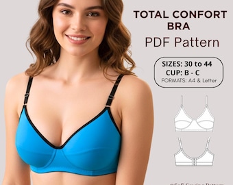 BH-Schnittmuster | Bügelloser, ungepolsterter BH | Volle Abdeckung | Größen 30–44 (Cup B–C) | PDF-Schnittmuster + Videoanleitung
