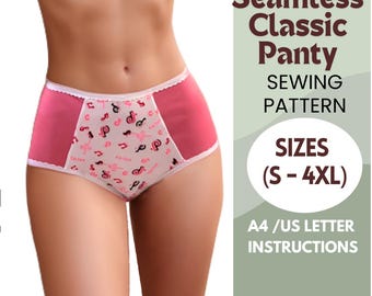 High Waist Panty Sewing Pattern | Gentle Control Panty PDF | DIY Lingerie Pattern | Full Coverage Underwear | Beginner Friendly | S to 4XL