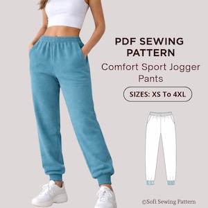 Sporty Jogger PDF Pattern for Women / Sizes XS-3XL / Beginner Friendly Sweatpants Sewing Pattern / A0, A4, Letter