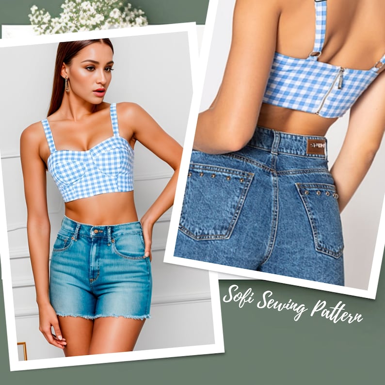 Zipper Back Bustier Crop top