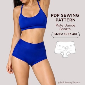 Naaipatroon voor paaldansshorts (PDF) | Hoge taille | XS-4X | Direct downloaden