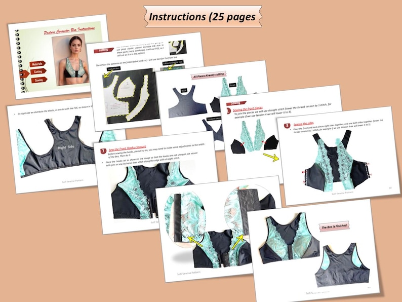 Instructions Step by Step Sewing the brasier