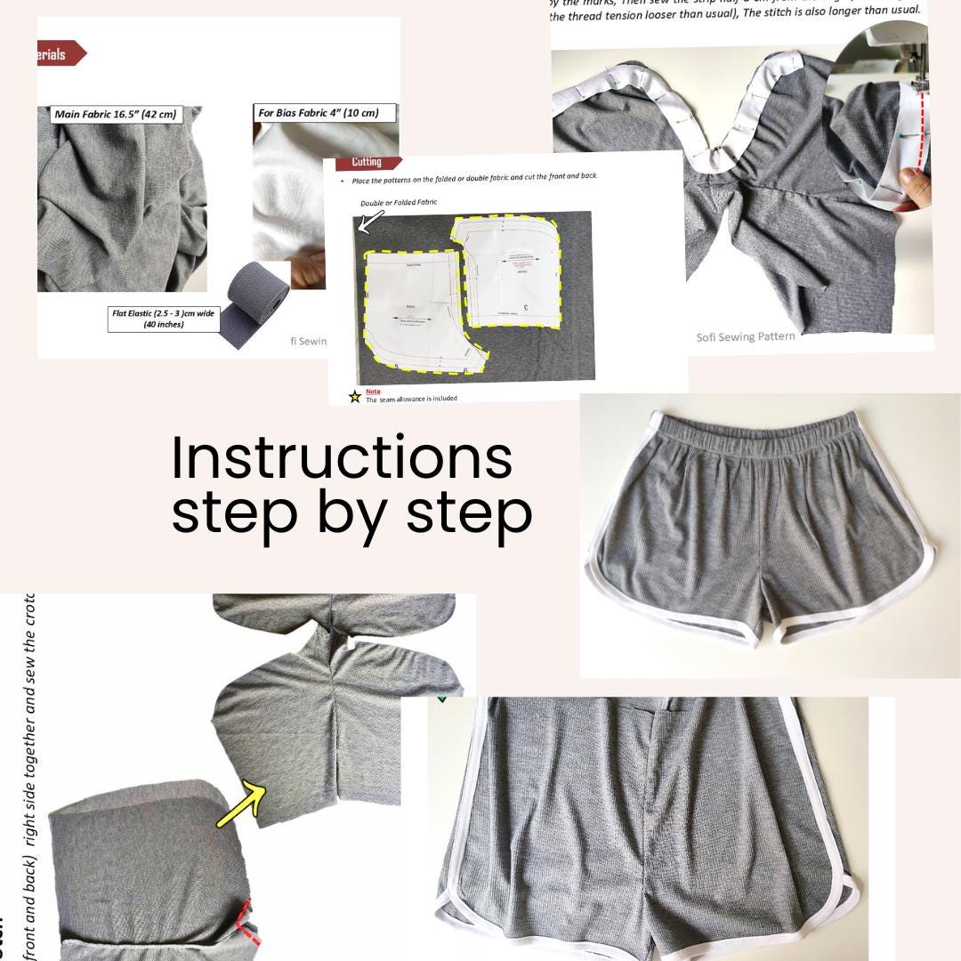 Women’s Sporty Shorts Sewing Pattern | Elastic Waist Runner Shorts ...