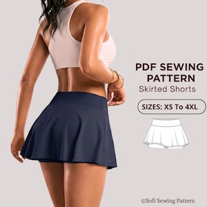 Skirted Shorts Sewing Pattern PDF | Skort Sewing Pattern XS–4XL | Women’s Flared Skirt Shorts | Instant Download