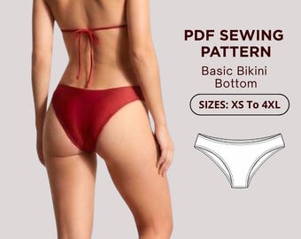 High Cut Bikini Pattern PDF XS–4XL | Brazilian Bikini Bottom  Sewing Pattern | Swimsuit Digital Pattern