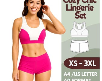 PDF Sewing Pattern Pajama Set for Women | Sleepwear Top & Shorts | XS-3X | Digital Download
