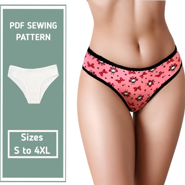 Bikini Panty Sewing Pattern | Underware sewing  pattern| easy Sewing pants | Sizes (S to 4XL) | Include Instructions