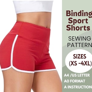 Schnittmuster für Laufshorts - Sportshorts mit Bindeband - Gym Shorts mit hoher Taille - XS-4XL - A4, US Letter, A0 - DIY Activewear