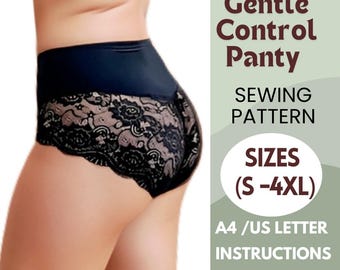Tummy Control Panty Sewing Pattern - High Waist Classic Panty  - Light Compression Underwear - PDF Pattern for Women - Sizes (S - 4XL)