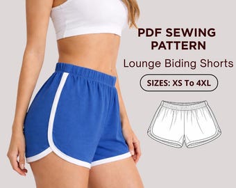 Women’s Sporty Shorts Sewing Pattern | Elastic Waist Runner Shorts | PDF Pattern XS–4XL | Athletic Lounge Shorts