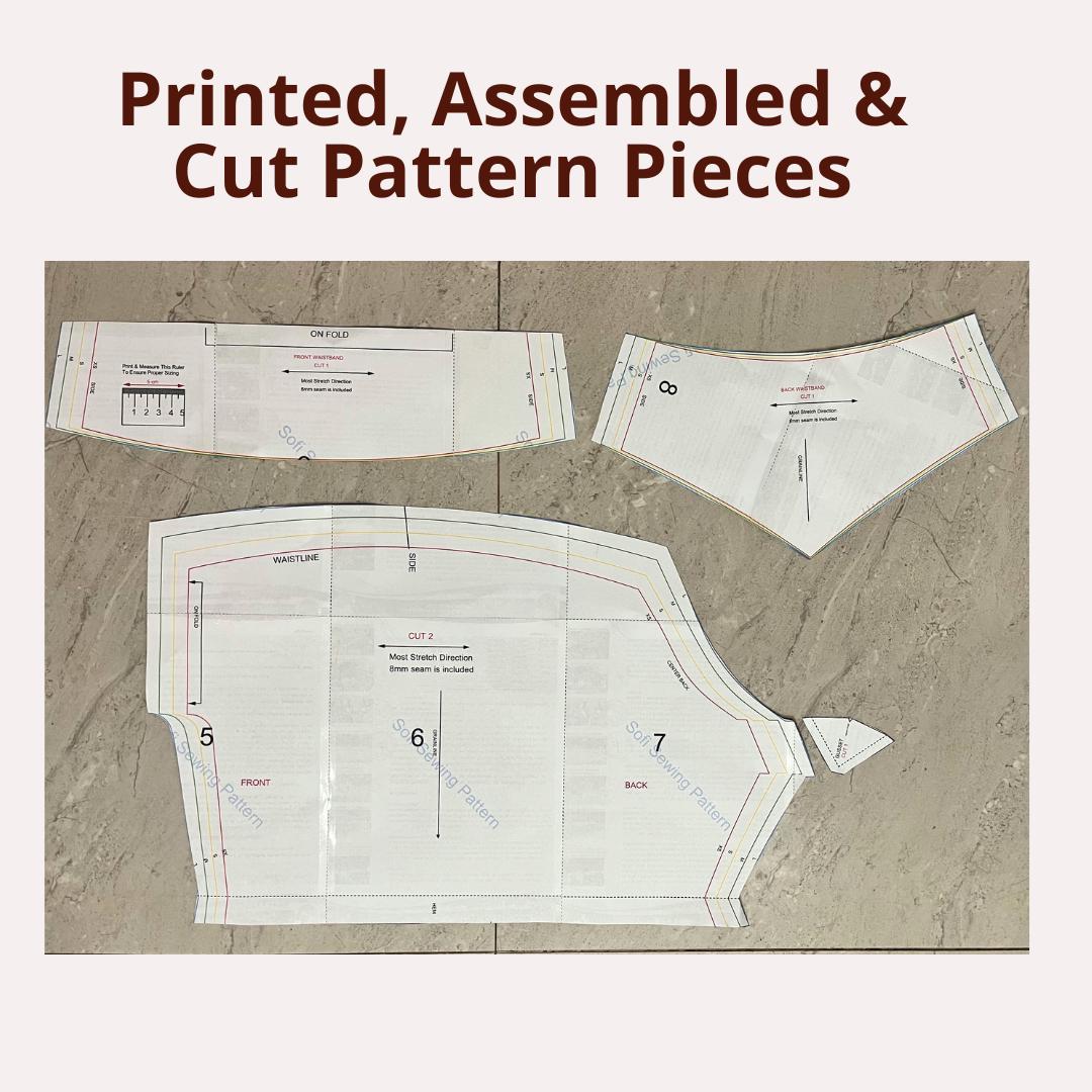 Biker Shorts Sewing Pattern PDF, Mid Thigh Workout Shorts With Gusset ...