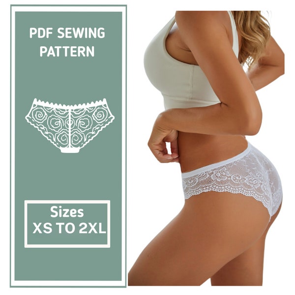 Lace thong Sewing Pattern | panti Sewing Pattern | Lace lingerie pattern | Sizes (XS to 2XL) | Include Instructions