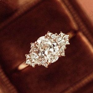 1.33ct Oval Moissanite Ring Thin Band Oval Engagement Ring,14K Solid Gold Simple Oval Solitaire Ring, Delicate & Dainty Promise Ring For Her