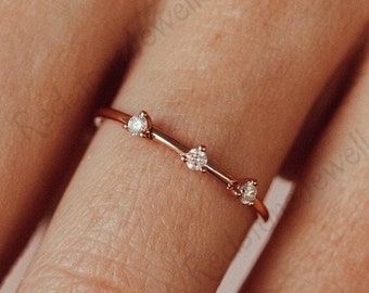 Runder Schnitt Moissanite Volle Ewigkeit Ehering, Bubble Prong Set
