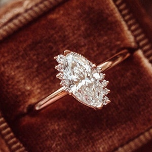 0.47CT Marquise Cut Moissanite Engagement Ring Marquise Wedding Ring Solitaire Ring Anniversary Ring Promise Ring Gift for Her Ring