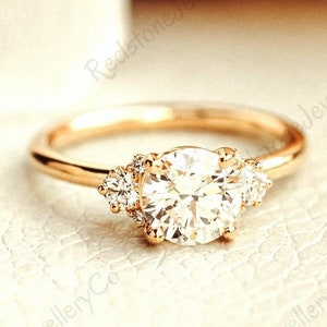 Diamond Cluster Ring, Cluster Ring in 14k Solid Gold, Multistone Diamond Ring,  Moissanite Cluster Engagement Ring, Unique Cluster Ring