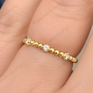 Shared Prong Set Bubble Shape Half Eternity Anniversary Band 3 Round Brilliant Cut Moissanite Wedding Band Matching Band For Engagement Ring