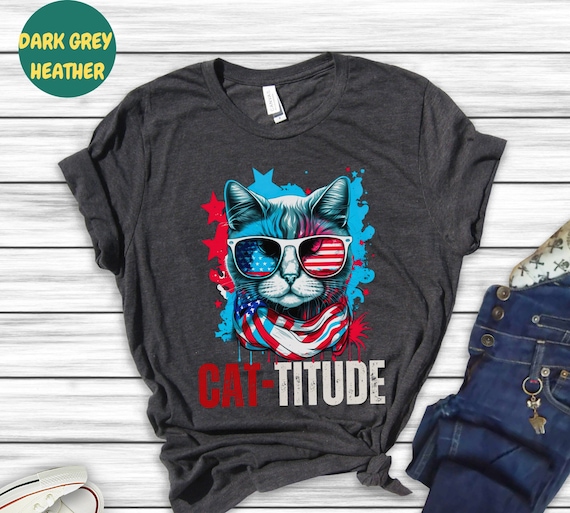 Patriotic cat shirt sale