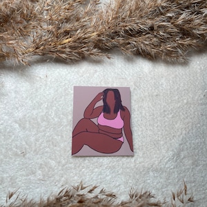 black Thick Girl Vinyl Sticker / Laptop Stickers / Body positivity Sticker, Kiss cut Sticker