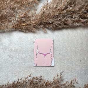 White bum Girl with stretch marks Vinyl Sticker / Laptop Stickers / Body positivity Sticker, Kiss cut Sticker