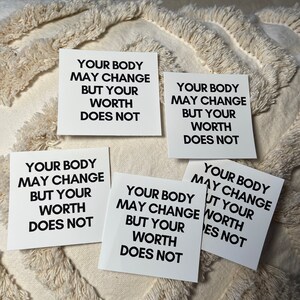 Your Body may change your worth does not Sticker / Laptop Stickers / Body positivity Sticker, Kiss cut Sticker
