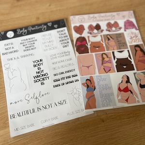 Body positivity sticker sheets Vinyl matte Sticker / Laptop Stickers / Body positivity Stickers