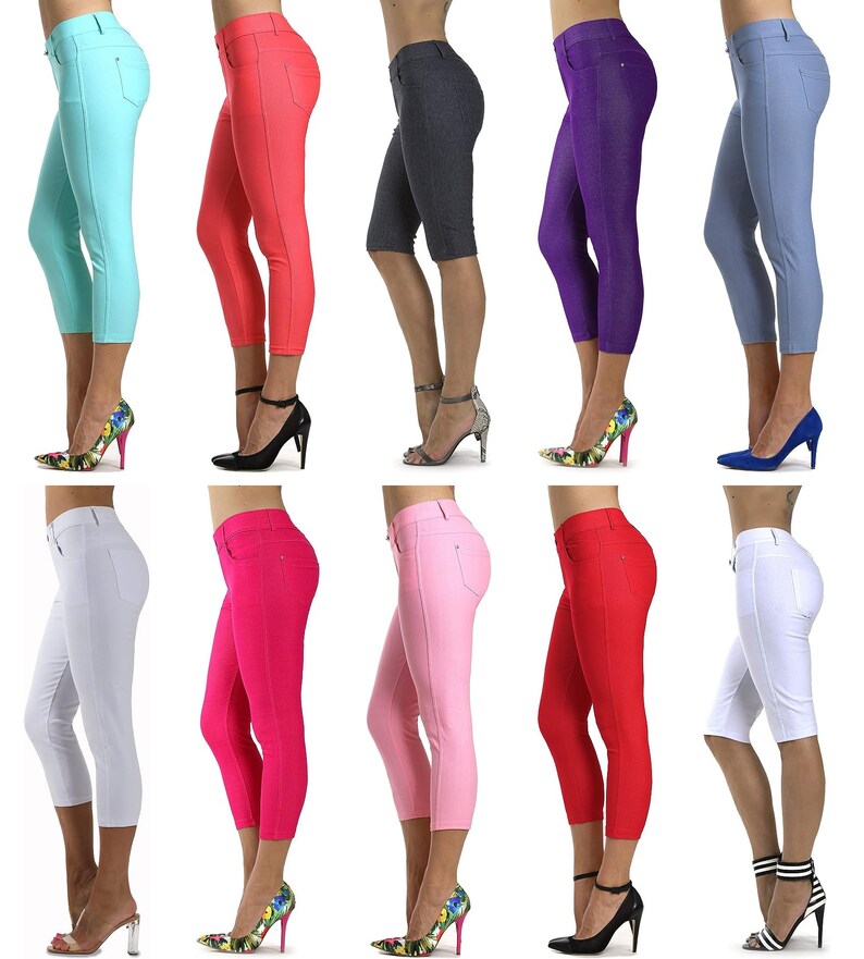Prolific Health Women's Jean Look Jeggings Slimming Many Colors Spandex