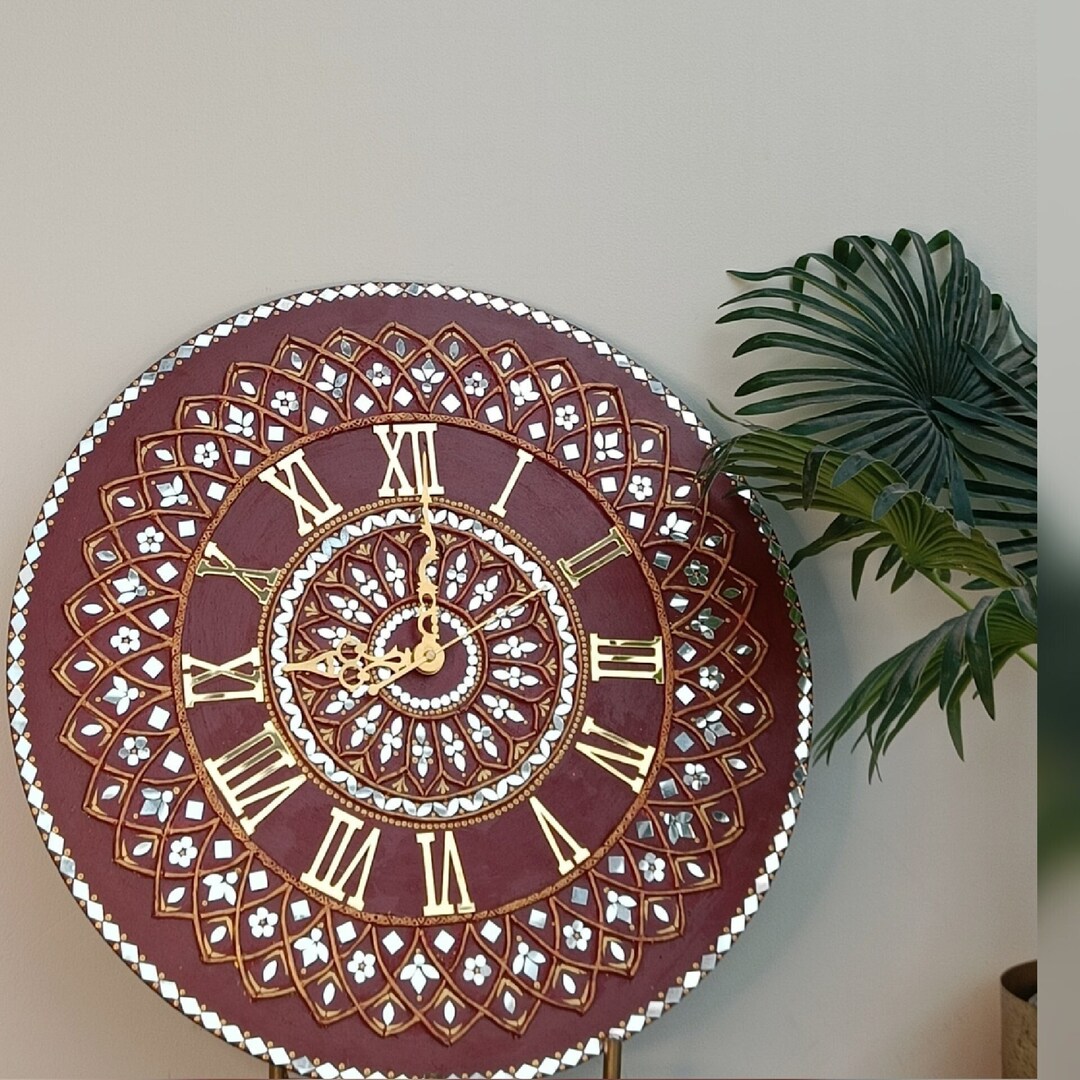 Handmade MDF Board Wall Clock Lippan Mirror Art Mirror Art Etsy