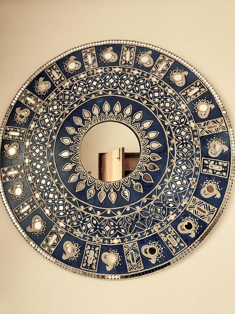 Handmade MDF Board Peacock Work Wall Hanging Lippan Mirror Etsy