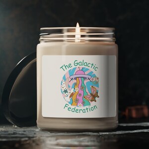 Galactic Federation UFO Alien Scented Soy Candle, A great gift for yourself, friends or colleagues. Rituals and Cleansing for negativity,