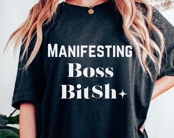 Manifesting Boss Unisex abundance tee, Inspo Tshirt, Motivational tee, Bella & Canva 3001, High vibration. Fun gift for everyone