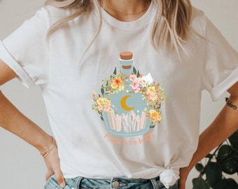 Magic in a bottle Short Sleeve Tee Zen Vibes, Inspo Tshirt, Motivational tee, Bella & Canva 3001, High vibration, Hippie love, Boho Festival