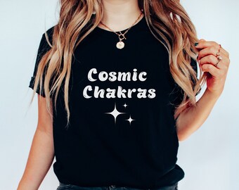 Cosmic Chakras Unisex Jersey Short Sleeve Bella & Canvas Zen Celestial Tee, Higher Self, Chakra Balance t-shirt. Crown Chakra, positive tee