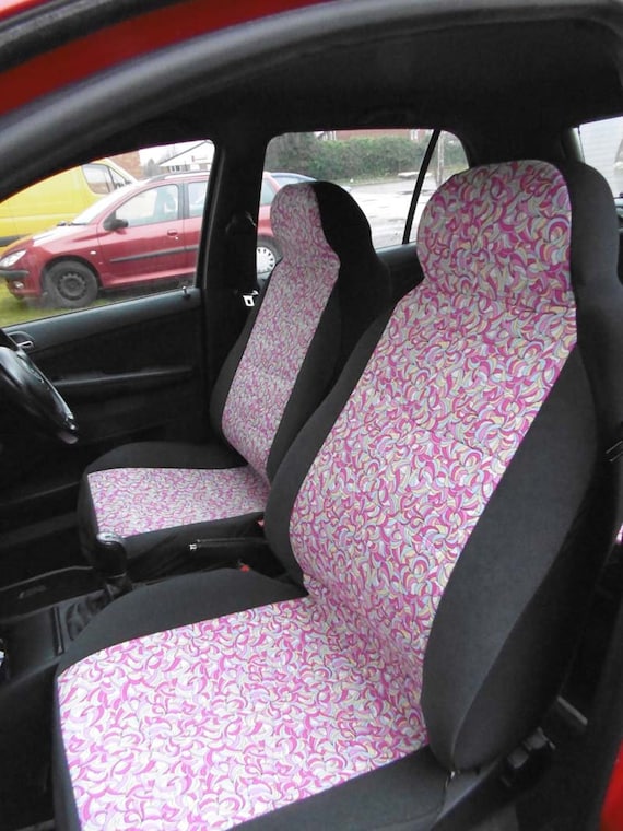 Passend für einen FIAT PANDA Cross/4X4 AutoSitzbezüge rosa Paisley Full Set  - .de