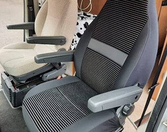 To fit a Peugeot Boxer Motorhome 2 Front Seat Covers, MH-1017 Ventonna in ash black