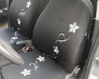 Diamante Flower car seat covers, Full set, Universal fit