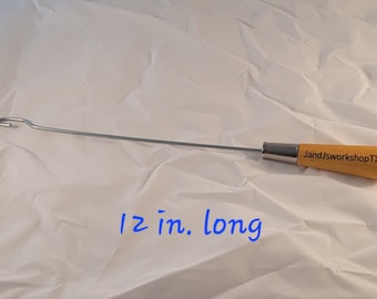 Traditional potholder hook with wooden handle