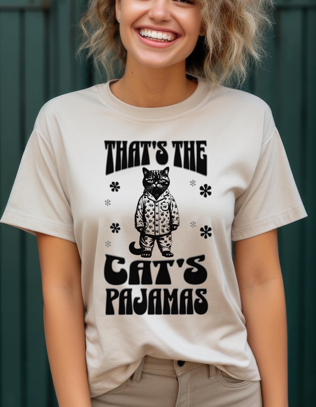 That's the Cat's Pajamas, Fun Retro Nostalgia Shirt for Brother Dad ...