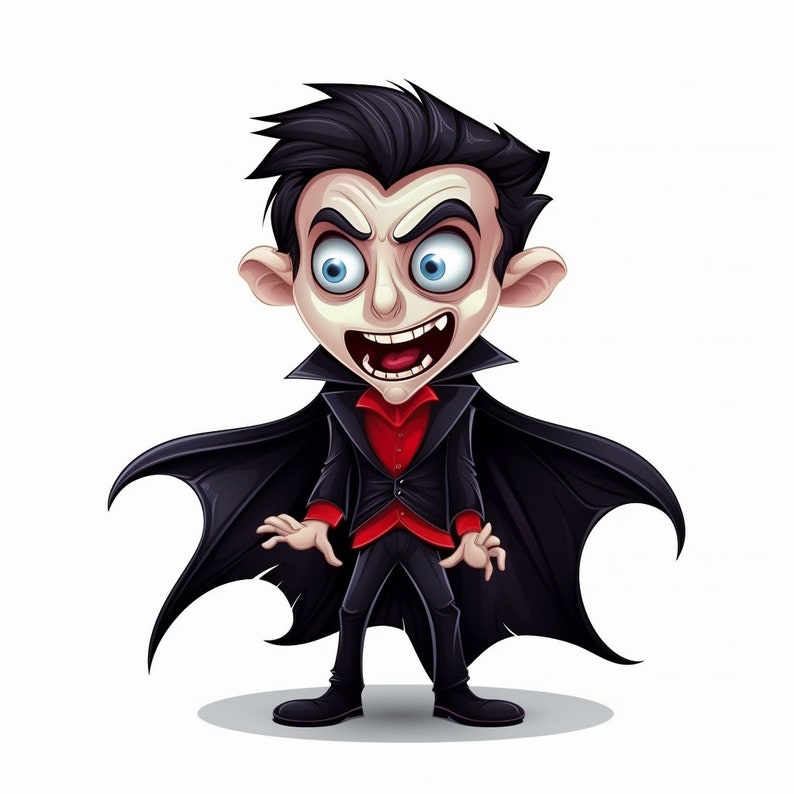 10 Scary Halloween Vampires Cartoons PNG Pack Fun Digital Art/clipart ...