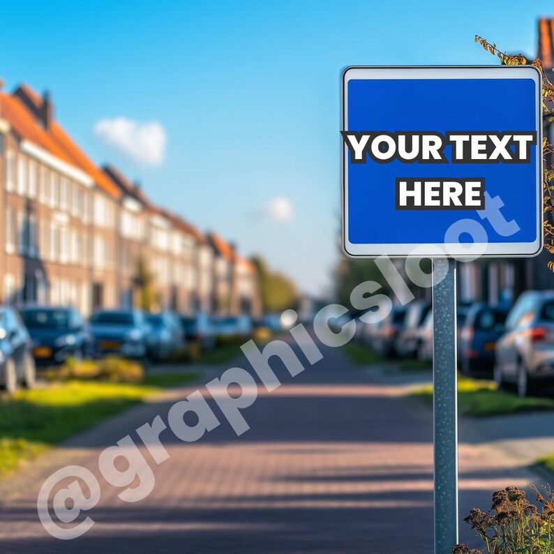Blank Road Sign Photo for Custom Text | British Street Sign Mockup ...