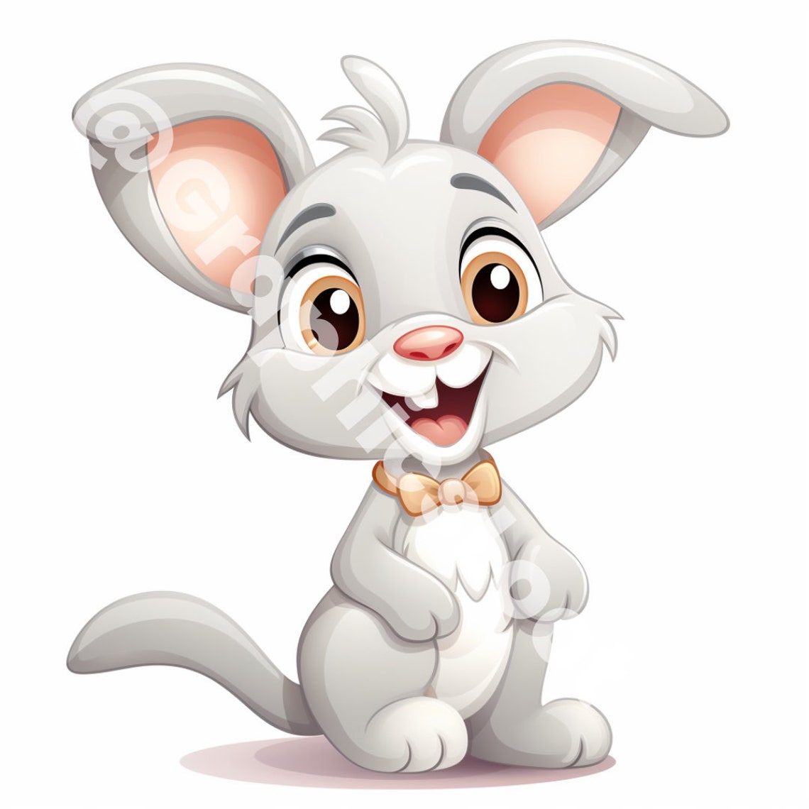 5 Happy Cartoon Rabbits PNG Pack – Easter Rabbit Fun Digital Art ...